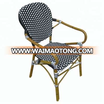 French Bistro Rattan Dining Chair With Armrest