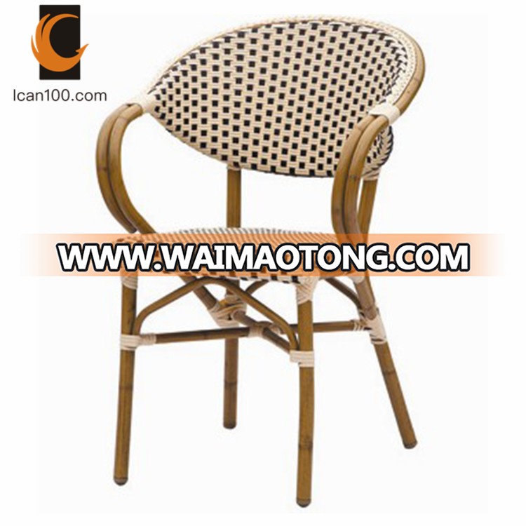 Outdoor Aluminum Bamboo Look Dining Chairs